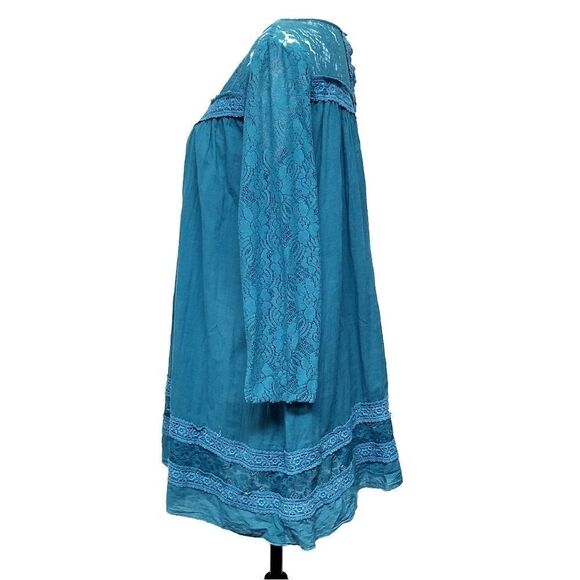 WINTER Lennon Turquoise Sheer Lace Crochet Tunic - Picture 5 of 8
